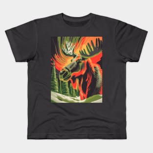 Moose in the Borealis Kids T-Shirt